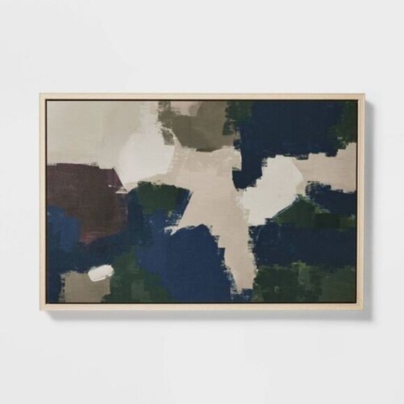 36" x 24" Abstract Framed Wall Art Canvas - Threshold designed with Studio McGee - Picture 1 of 3